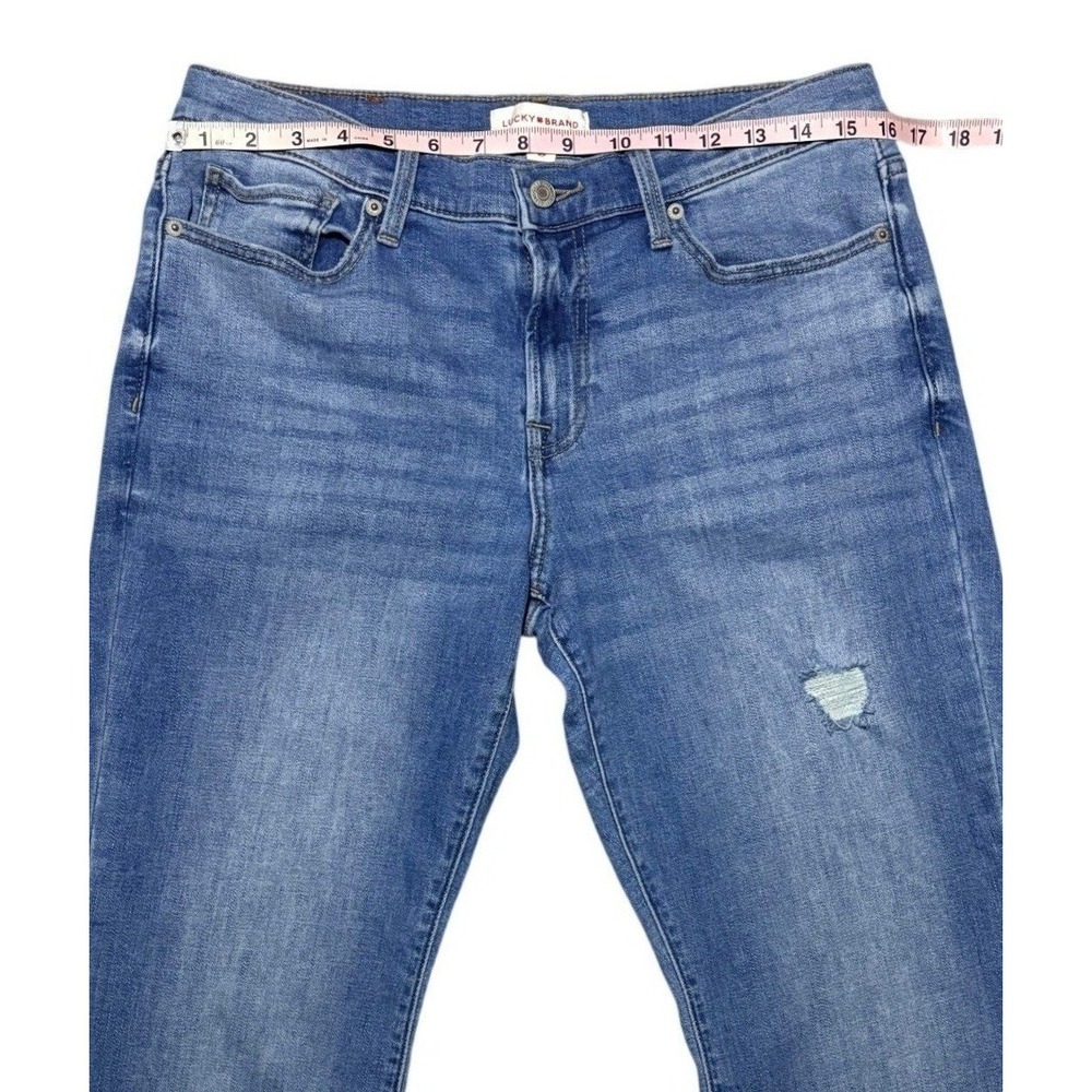 Lucky Brand Sweet Mid Rise Boot Jeans Medium Wash Distressed Size 12/31A Women - Picture 3 of 8